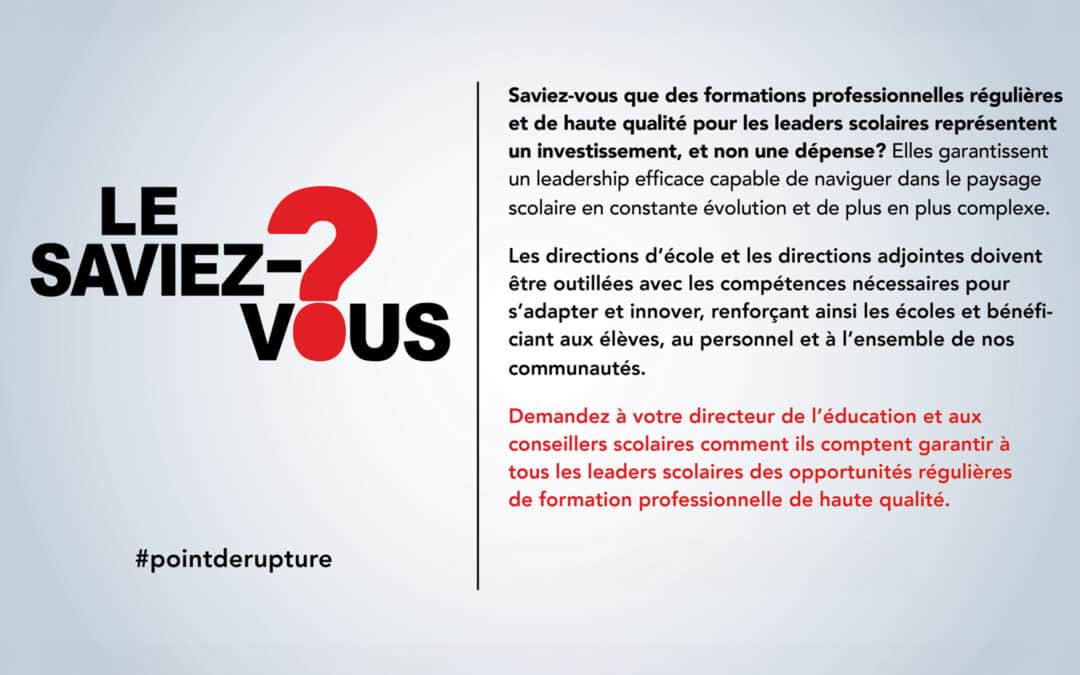 Investir dans les leaders scolaires
