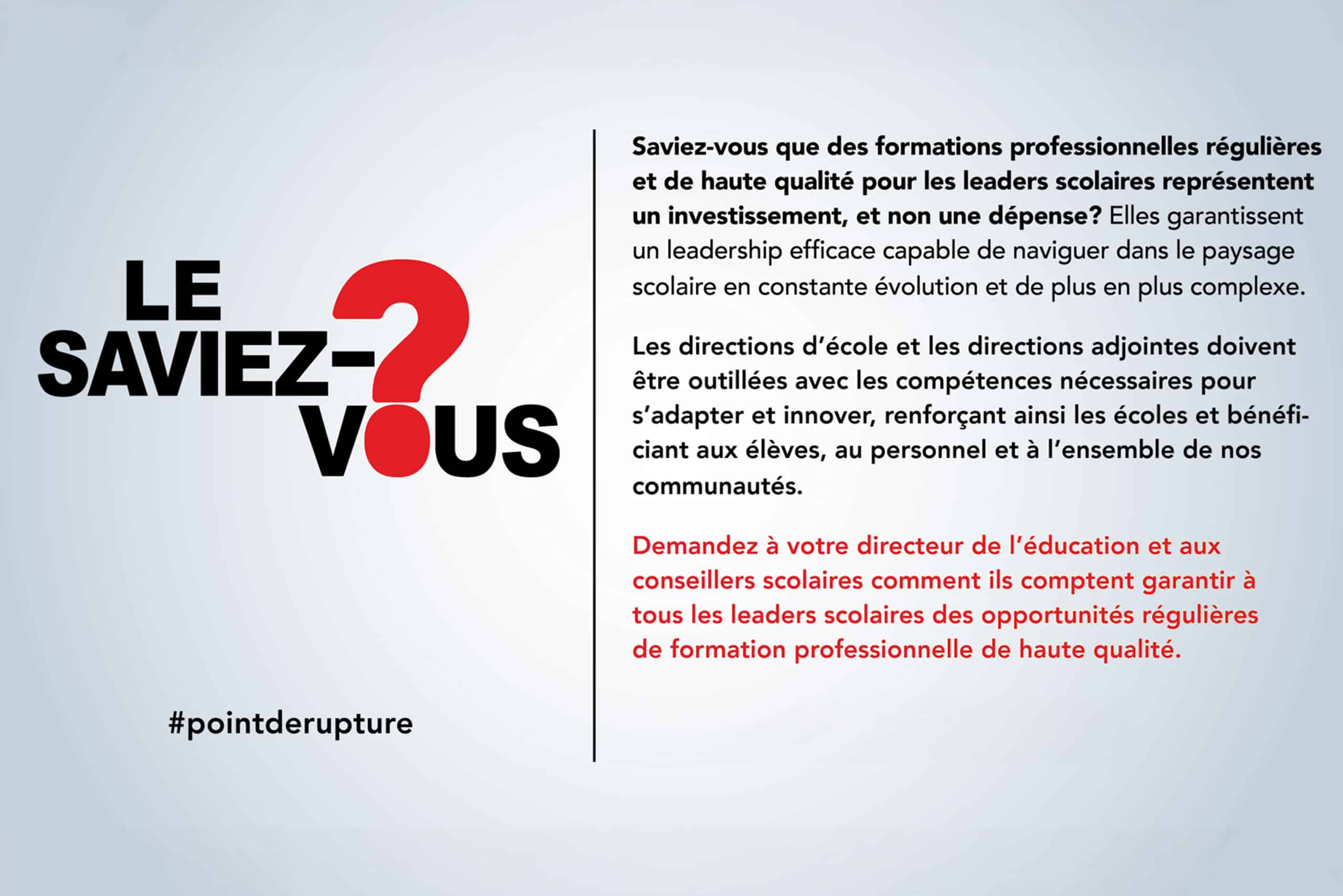 Investir dans les leaders scolaires