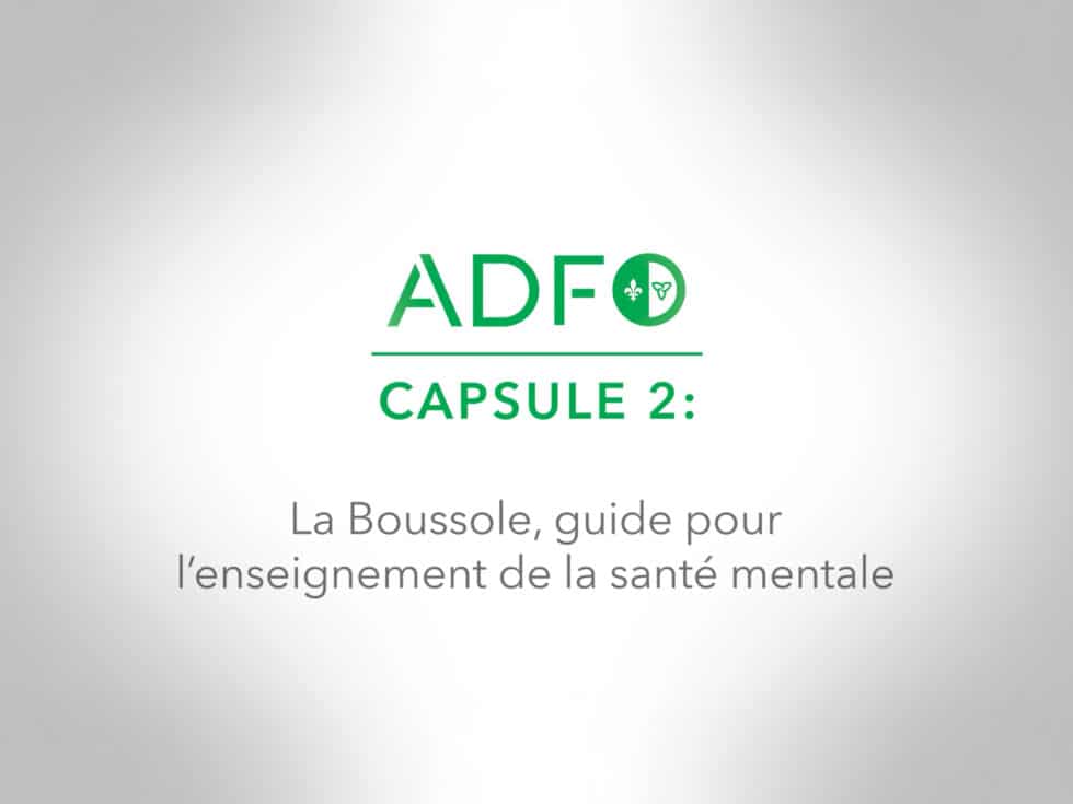 La Boussole, guide pour l’enseignement de la santé mentale