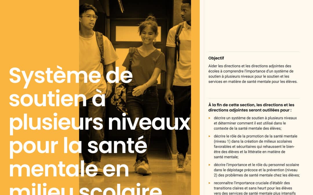 Système de soutien à plusieurs niveaux pour la santé mentale en milieu scolaire