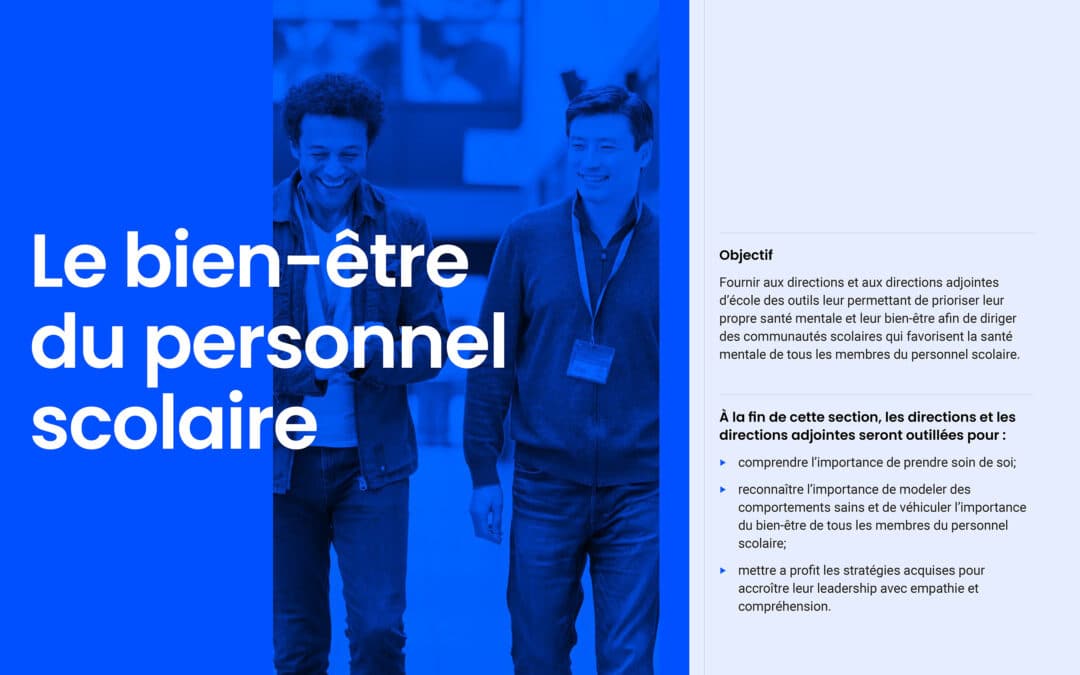 Le bien-être du personnel scolaire